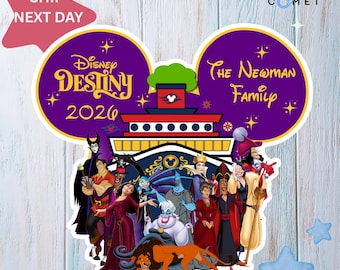 Personalized Disney Cruise Magnet, Custom Villains Stateroom Door Decor, Mickey Friends Cosplay, Destiny Vacation, Maleficent Ursula Jafar