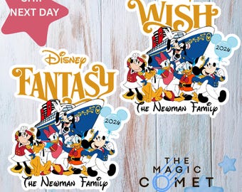 Disney Cruise Ship Family Magnet - Personalized Cruise Magnet - Disney Cruise Ships