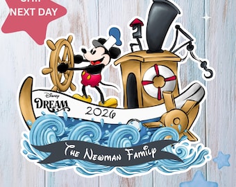 Personalized Disney Cruise Line 2026 Magnet, Custom Mickey and Friends Family Cruise Magnet, Disney Wish Dream Fantasy Disney