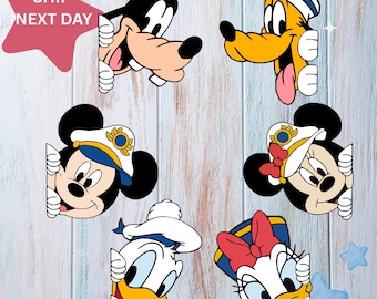 Disney Cruise Door Peeker Magnets – Mickey, Minnie, Pluto, Goofy, Donald, Daisy + Pirate Mickey & Minnie