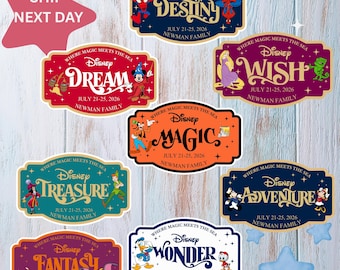 Customize Name Disney Family & Cruise Ship Stateroom Door, Cruise Line Ship Name Door Magnet, Family Cruise Trip, Wish Magic Dream Fantasy