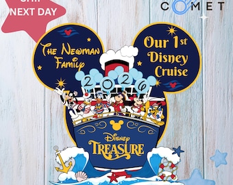 Personalizar nombre de la puerta del camarote familiar de Disney y cruceros, imán para puerta con nombre de barco de crucero, viaje familiar en crucero, deseos, magia, sueños y fantasía
