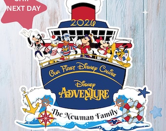 Personalized Disney Cruise Line 2026 Magnet, Mickey and friends Family Cruise Magnet, Family sign Disney Wish Dream Treasure Fantasy magnet