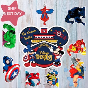Personalized Disney Cruise Line Marvel Character 2026 Magnet, Superheroes Disney Destiny Magic, Custom Family Cruise Door magnet