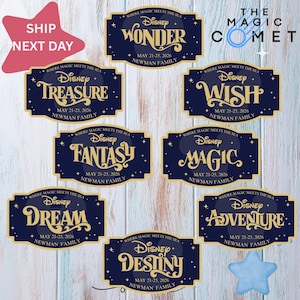 Custom Family & Cruise Ship Name Disney Cruise Line Magnet, Ship Name Door Magnet, Family sign Disney Wish magnet Disney Cruise Magnet