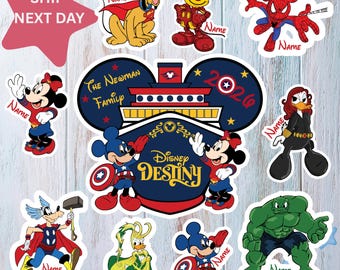 Custom Marvel Disney Door Magnet, Personalized Avengers Cruise Decor, Super Hero Family Vacation 2026, Mickey Iron Man Spiderman Gifts