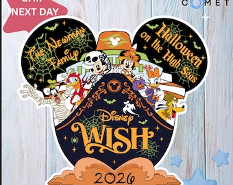 Cruise Halloween Magnet Halloween On The High Seas 2026 Magnet, Cruise Door Magnet Disney Wish Dream Fantasy Magic Wonder Halloween Magnet