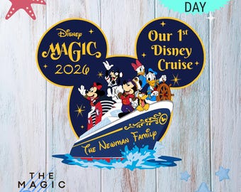 Onze 1e Disney Cruise Ship-familiemagneet - gepersonaliseerde 1e cruisemagneet voor cruiseschipmagneet - geïnspireerd op Disney-cruiseschepen