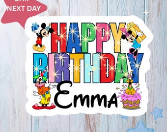 Happy Birthday Mickey & Minnie Ship Magnet, Disney Cruise Door Magnet, Happy Birthday Magnet, Disney Cruise Ship Birthday Magnet