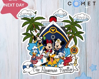 Personalizar nombre de la puerta del camarote familiar de Disney y cruceros, imán para puerta con nombre de barco de crucero, viaje familiar en crucero, deseos, magia, sueños y fantasía