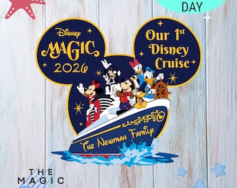 Personalized Disney Cruise Line 2026 Magnet, Mickey and friends Family Cruise Magnet, Family sign Disney Wish Dream Treasure Fantasy magnet