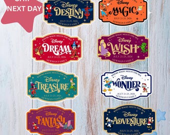 Customize Name Disney Family & Cruise Ship Stateroom Door, Cruise Line Ship Name Door Magnet, Family Cruise Trip, Wish Magic Dream Fantasy