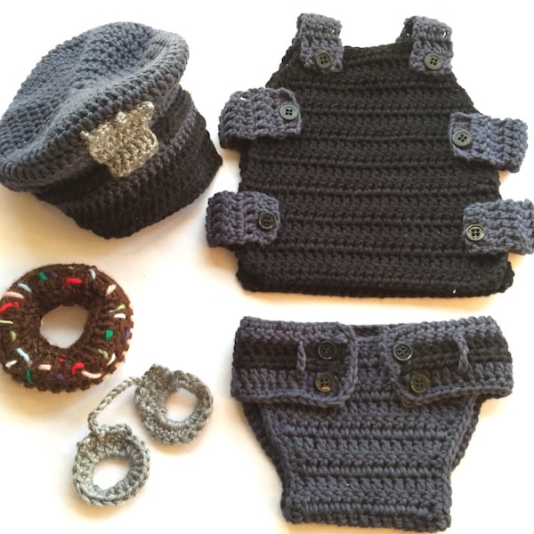 Crochet Baby Policeman PATTERN,Baby Policeman Outfit PATTERN,Police officer Costume,Policeman, Cops, Police Crochet,Policeman Photo Prop