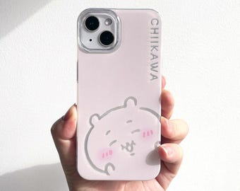 Custom Chiikawa-inspired iPhone Case 17 16 Pro Max, Anime Chiikawa Cover, Soft Silicone Bumper
