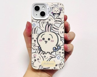 Custom Usagi-inspired iPhone Case 16 Pro Max, Anime Chiikawa Cover, Soft Silicone Bumper