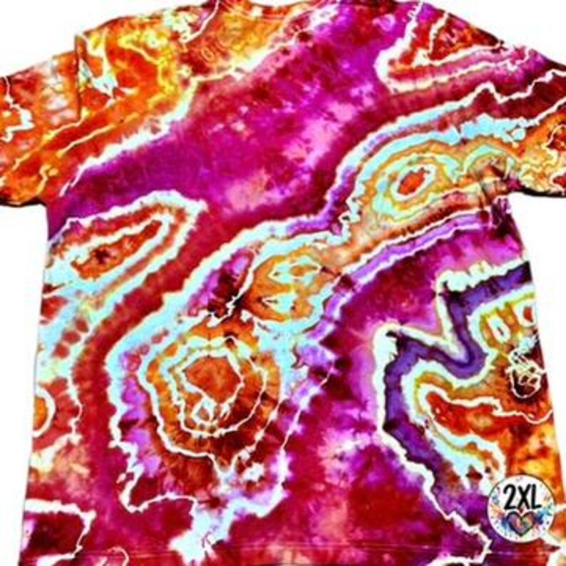 Hand Dyed Butterfly Heart Tie Dye Shirt | Sunset Geode Ice Dye image 15