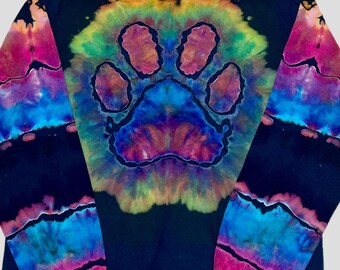 Paw Print Reverse Dye Long Sleeve Shirt, Made-to-Order Dog Lover Tee