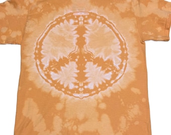 Hand Bleach Dyed Peace Sign Shirt | Peace and Love Short Sleeve