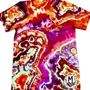 Hand Dyed Butterfly Heart Tie Dye Shirt | Sunset Geode Ice Dye image 9