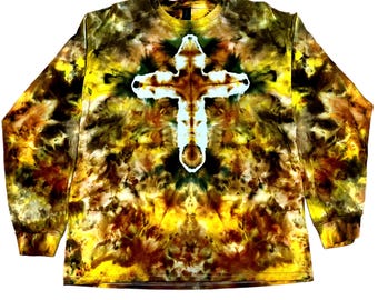 Cross Tie-Dye Long Sleeve Shirt | One-of-a-Kind Christian Apparel | Handmade