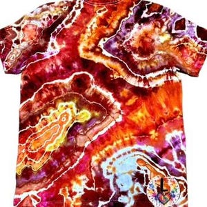 Hand Dyed Butterfly Heart Tie Dye Shirt | Sunset Geode Ice Dye image 11