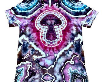Mushroom Geode Tie Dye Shirt – Purple Ice Dye Bella Canvas Large Wearable Art