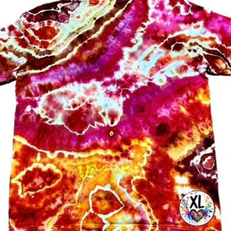 Hand Dyed Butterfly Heart Tie Dye Shirt | Sunset Geode Ice Dye image 13