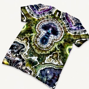 Hand Dyed Mushroom Tie Dye Shirt | Cottagecore Nature Gift, Large image 2
