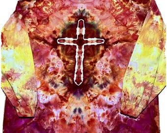 3XL Cross Ice Dye Long-Sleeve Faith Shirt