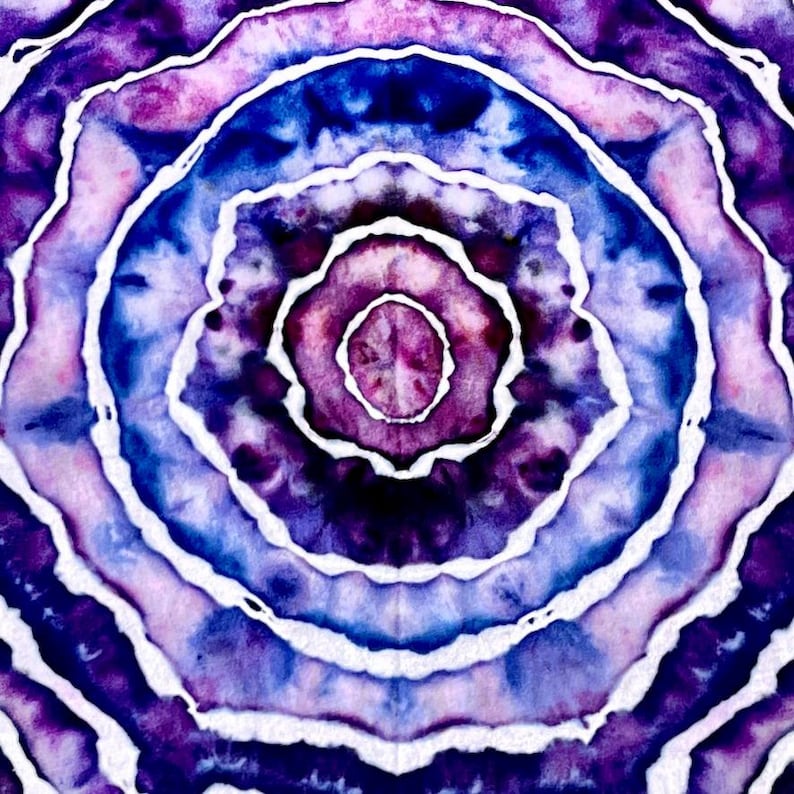 Hand Dyed Mandala Tie Dye Shirt | Purple Geode Ice Dye Tee, XL bild 1