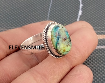 Monarch Opal Statement Ring, Sterling Silver Western Jewelry, Oval Gemstone Ring