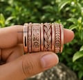 8 Set Hammered Copper Stacking Rings, Braided Floral Band, Pure Copper Jewelry product logo