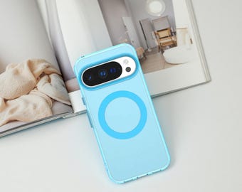 Magnetic Clear Case for Pixel 10 / 10 Pro XL, Candy Color Slim PC Back + TPU Bumper Protective Cover