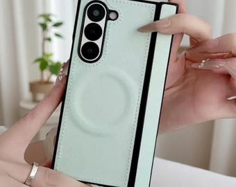 Luxury PU Leather Magnetic Case for Samsung Z Fold 7 6 5 4 3 – Skin Feel Shockproof Soft Bumper Cover