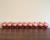 Vintage Pink Shiny Brite Christmas Tree Ornaments - 9 Bulbs