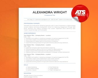 Currículums de trabajo / Currículum compatible con ATS Plantilla de currículum profesional Currículums minimalistas Currículums de Canva Currículum editable Currículum moderno / Currículum ATS