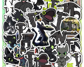 Dancing Tooth Sticker Sheet less, Dragon Meme Vinyl Decals 40 Piece