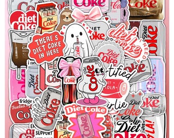 Diet Coke Sticker Sheet – Waterproof Vinyl Decals, Drink Fan Art