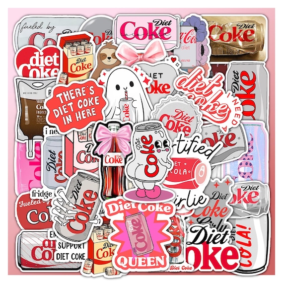 Diet Coke Sticker Sheet – Waterproof Vinyl Decals, Drink Fan Art