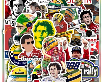 Senna Sticker Sheet Formula - Racing Car Vinyl Decals For Laptop, Gifts 40 Piece