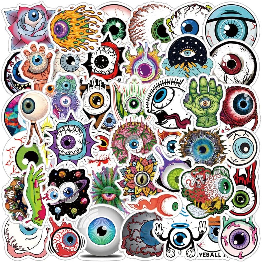 Eyeball Stickers Pack- 64 Pieces Vinyl Waterproof Decals - Etsy
