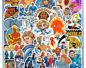 Fantastic Sticker Sheet Four -Superhero Comic Vinyl Decal 40 Pieces