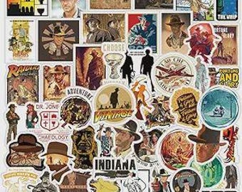 51Pcs Indiana Stickers Pack Jones-Vinyl Waterproof Decals for Water Bottle, Laptop