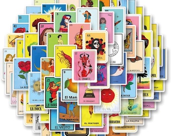 40pcs Loteria Romantic Stickers Sheets- Vinyl Decals for Water Bottle ,Laptop