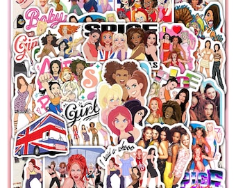Spice Sticker Sheet Girls -Retro Pop Music Vinyl Decal 40 Pieces