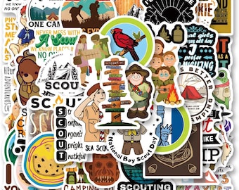 64pcs Boy Scouts Sticker- Vinyl Decals for Water Bottle ,Laptop