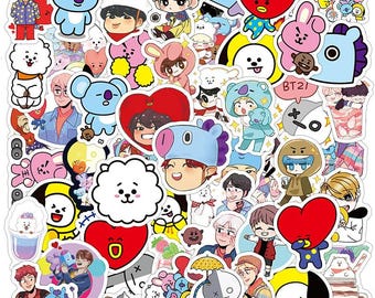 60 Pcs Bangtan Album Bomb Stickers Sheets- Cartoon Waterproof Vinyl Decals