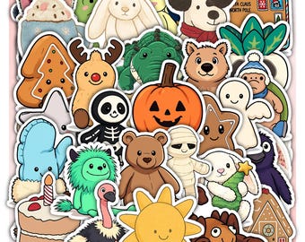 Jelly Style Sticker Sheet cat -Cute Plush Inspired Vinyl Decal 40 Pieces