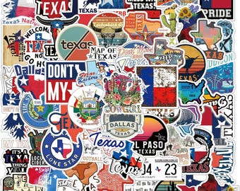 Texas Stickers Pack- Vinyl Waterproof Decals for Water Bottle, Laptop 61 Pieces