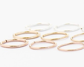 Cartilage Earrings Rose Gold Fill - Hoop Earrings - Endless Hex Helix Hoops - Rose Gold Hoops - Cartilage Jewelry - Endless Hoop Earrings